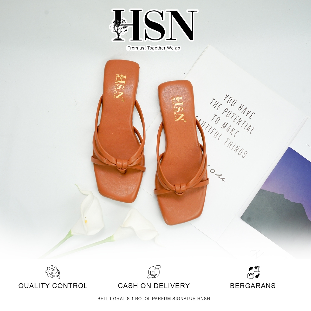 HSN Sandal FREYA Flat Wanita - Warna Tan | Beli 1 Gratis 1 Parfume