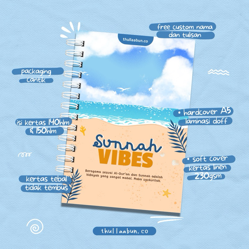

Sunnah Vibes | Hardcover | Softcover | Custom Notebook Spiral | Muslim Gift
