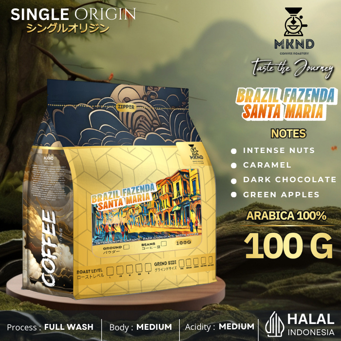 

MKND COFFEE ROASTERY - Arabika Brazil Fazenda Santa Maria 100gr | Singgel Origin | Roast Beans