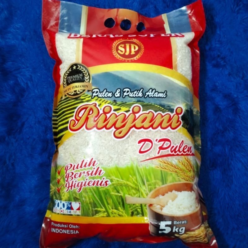 

Beras Rinjani D'Pulen Kemasan 5kg & Kemasan 3kg