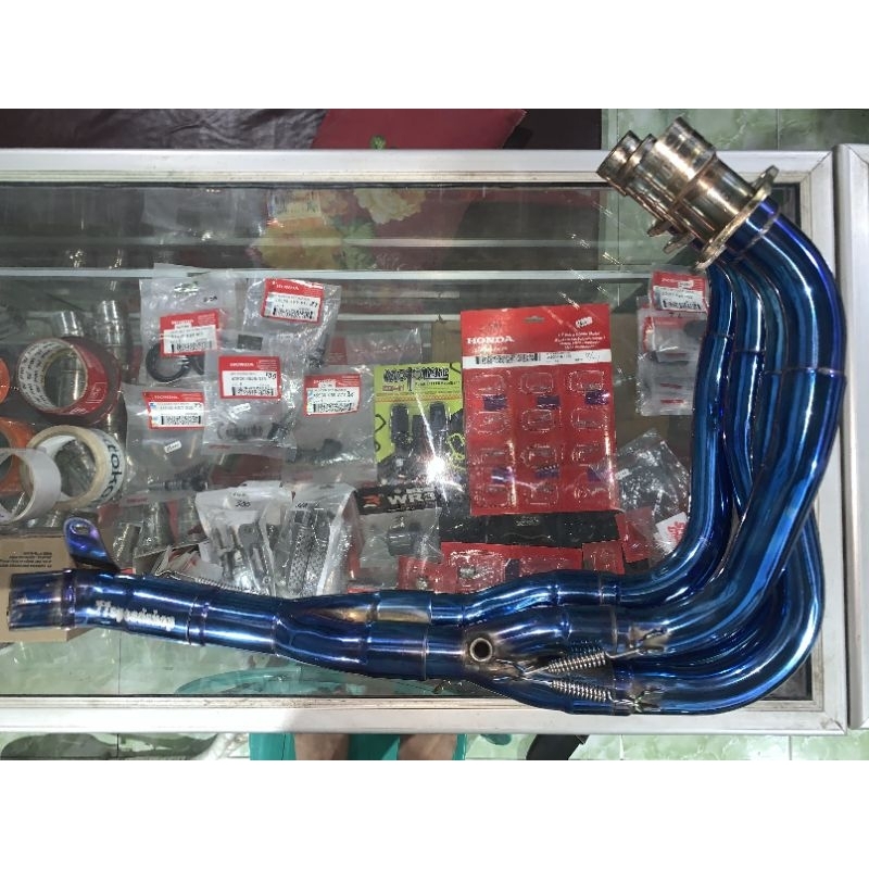 Header ZX25R/RR BLUEE BY 77SPEEDSHOP INLET 42/43 EX AKRA MEGAPHONE R6