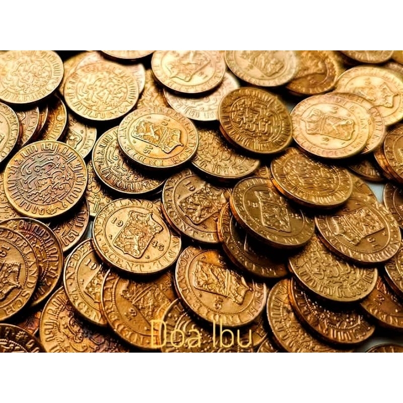 Uang Kuno Setengah Cent Nederlandse Indie 1945 / 1/2 Cent Nederlandse Indie