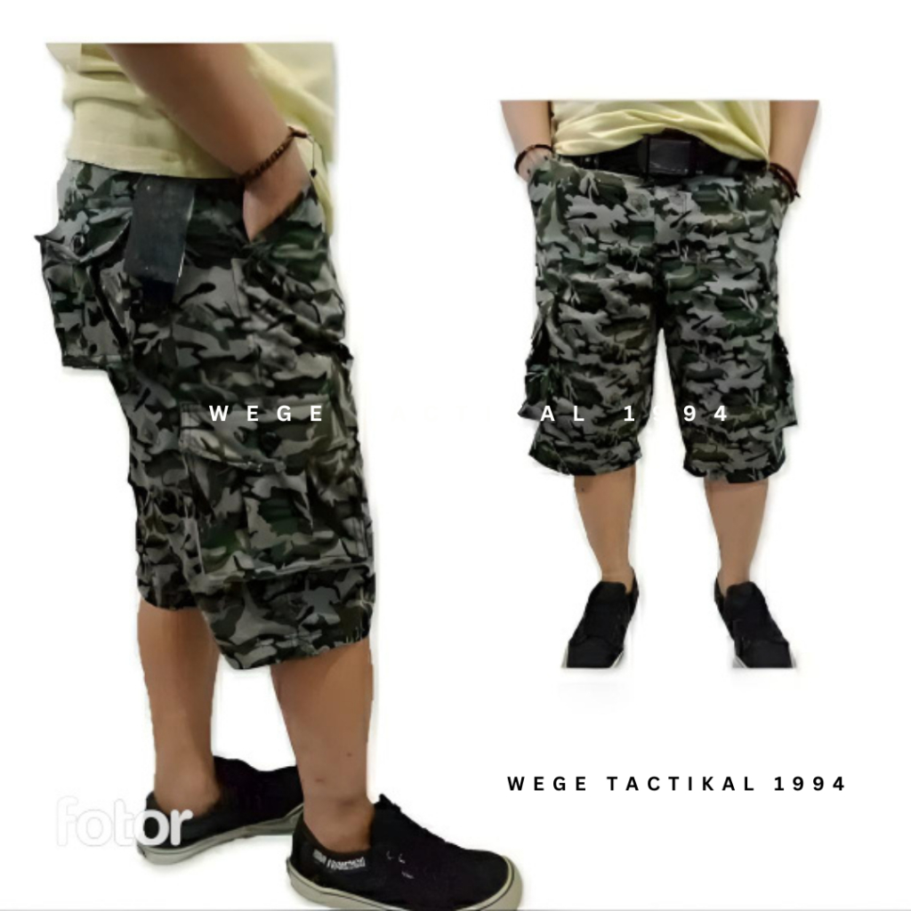 Celana Pendek Cargo Pria Loreng - WEGE TACTIKAL 1994