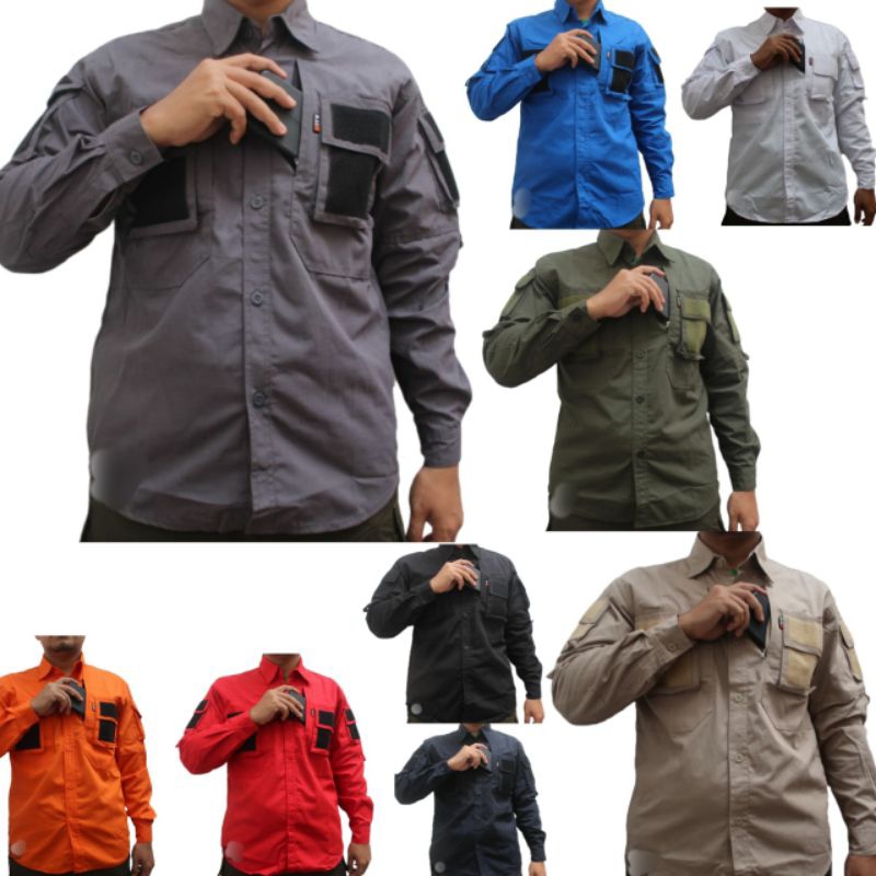 KEMEJA TACTICAL 5 l l Komando Lapangan baju lengan panjang PdL seragam kantor kerja TNI Polri