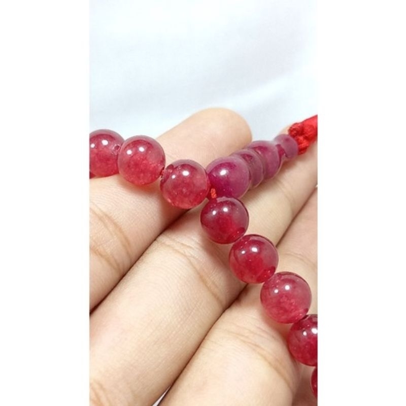 Batu merah ruby asli(tasbih isi99)
