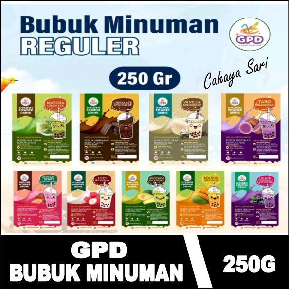 

BUBUK MINUMAN REGULER DARI GPD KEMASAN - 250 GRAM