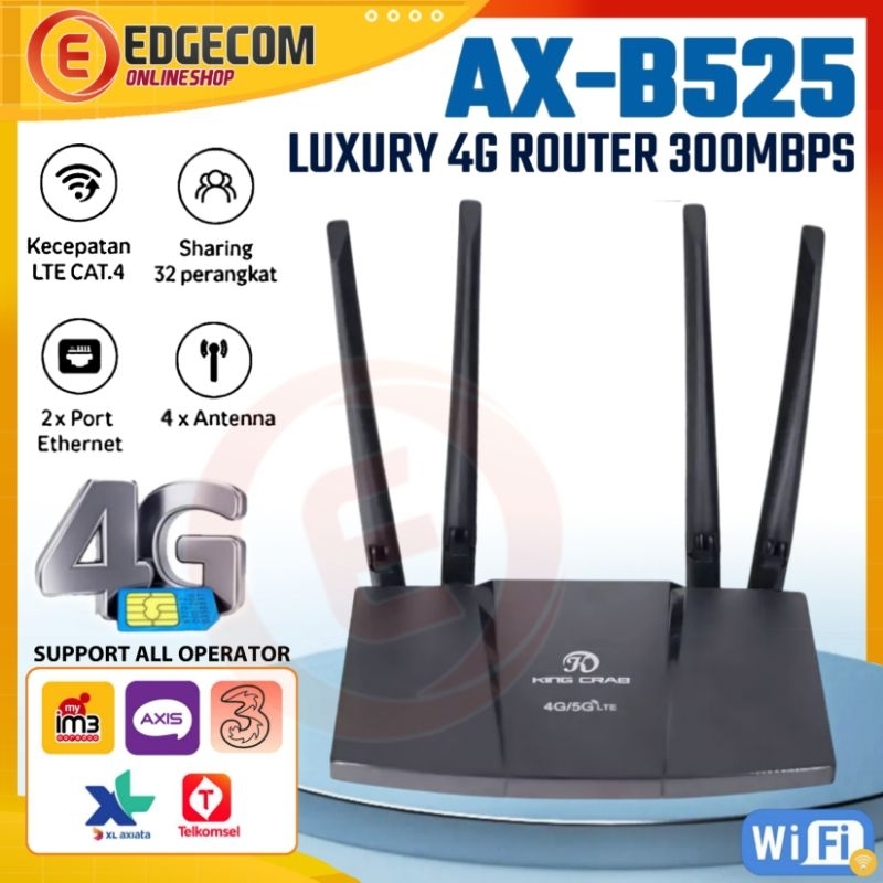 Modem Router GSM 4G LTE AX-B525 Support All Operator 4 Antena / AX B525