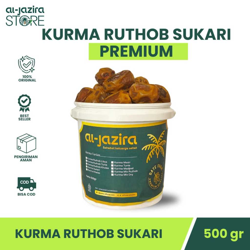 

Kurma Sukari Al Qassim 500 Gram Ember Kurma Raja Sukkari Original Lembut Manis Premium