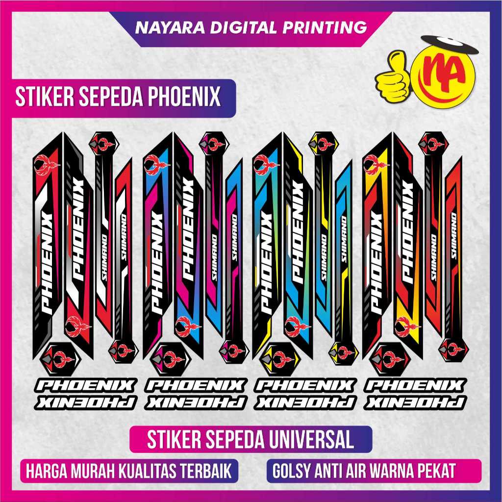 PHOENIX Stiker Sepeda Universal Stiker emblem stiker sepeda