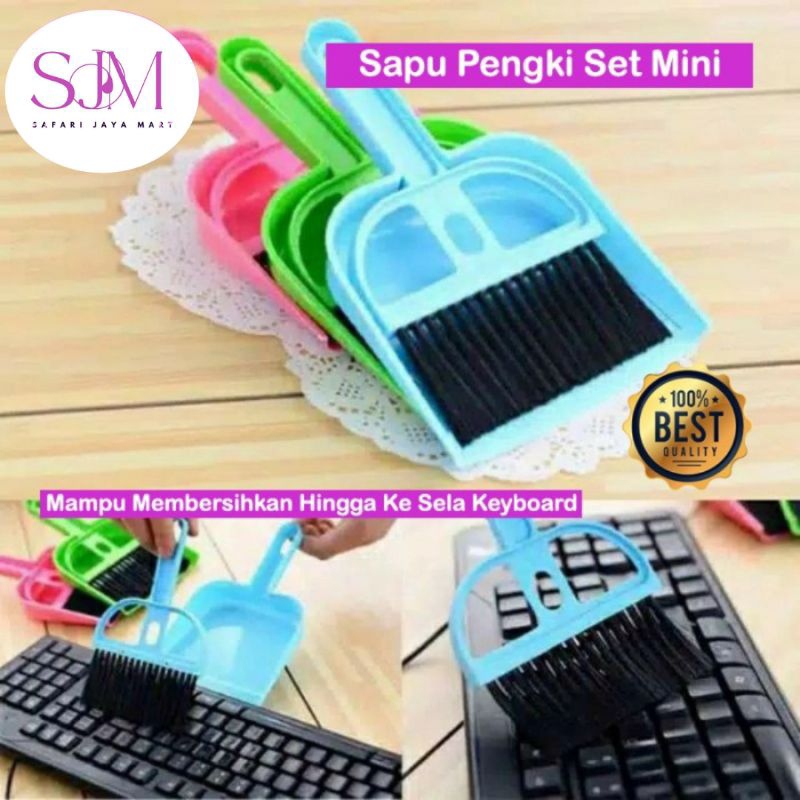 Sapu Pengki Set Mini Kecil serokan sampah meja Serok Mobil Serokan 2 in 1 Broom Dustpan