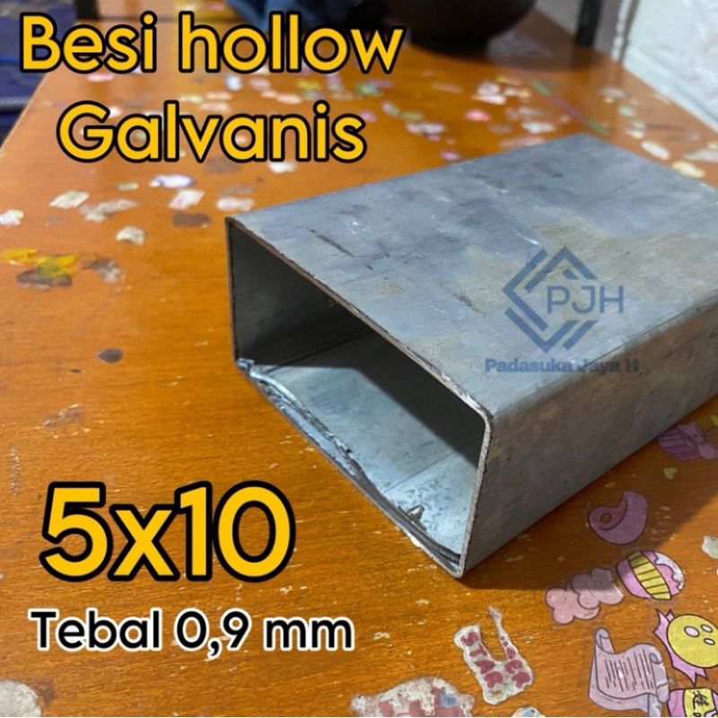 Besi hollow galvanis 5x10 , tebal 0,9mm. besi holo kotak . ukuran mulai 10cm sampai 100cm