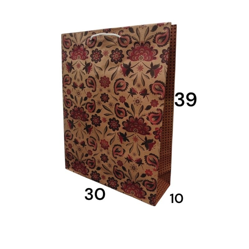 

Paperbag batik motif bunga ukuran XL 30x39x10 isi 12pcs