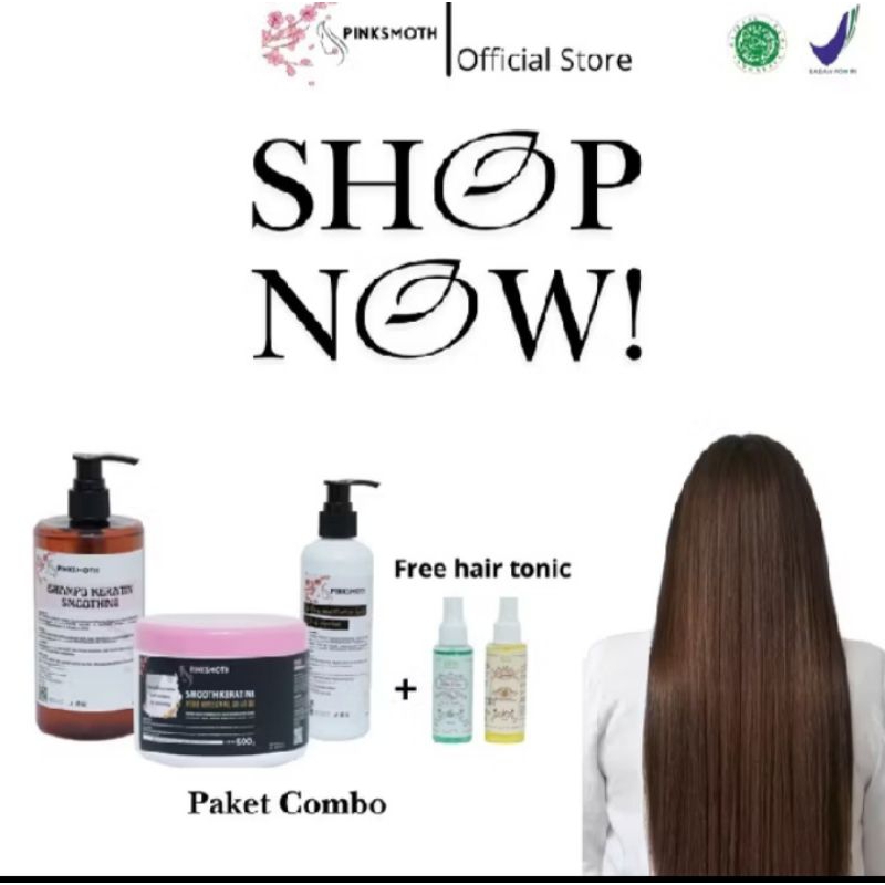 pink smooth keratin pelurus rambut tanpa catok