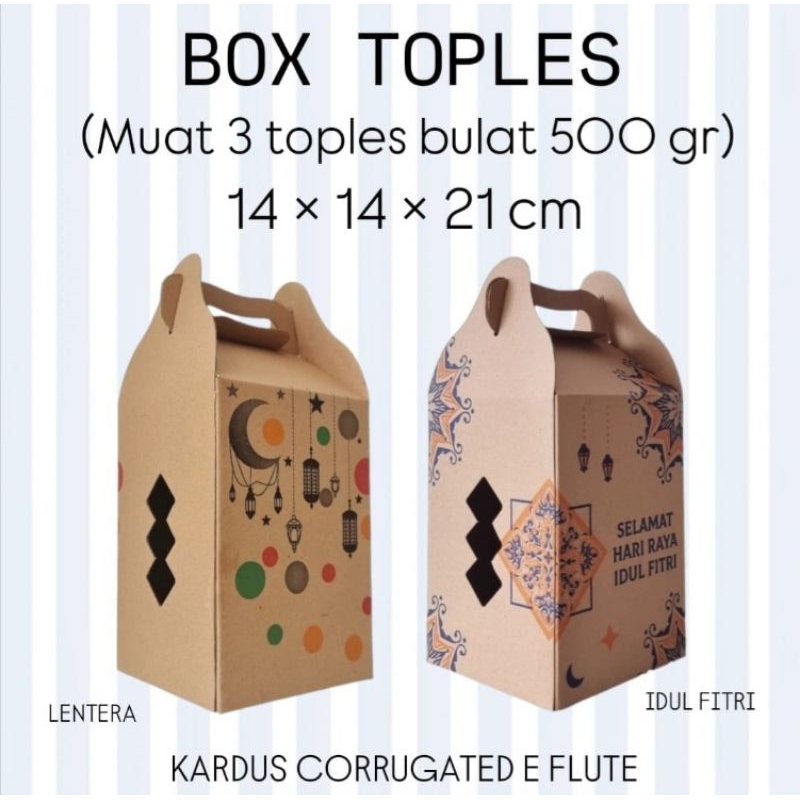 

(MIN ORDER 10 PCS) GABLE BOX 14x14x21 / BOX TOPLES ISI 3 / BOX TOPLES LEBARAN NATAL / BOX HAMPERS SOUVENIR