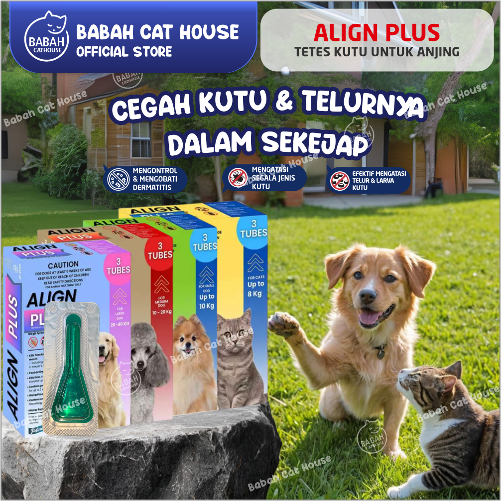 ALIGN PLUS Obat tetes Kutu Kucing Anjing Kutuan Detick Untuk Anak Dewasa