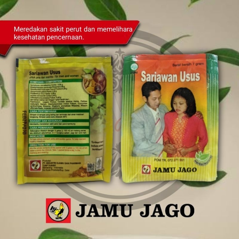 

Jamu Jago Sariawan Usus serbuk isi 10 sachet, Meredakan sakit perut dan menjaga kesehatan pencernaan.