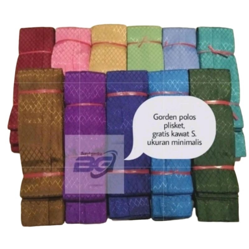 GORDEN SIDO POLOS KORDEN PINTU SATIN WAJIK HORDENG JENDELA KELAMBU MODEL PLISKET gorden polos korden