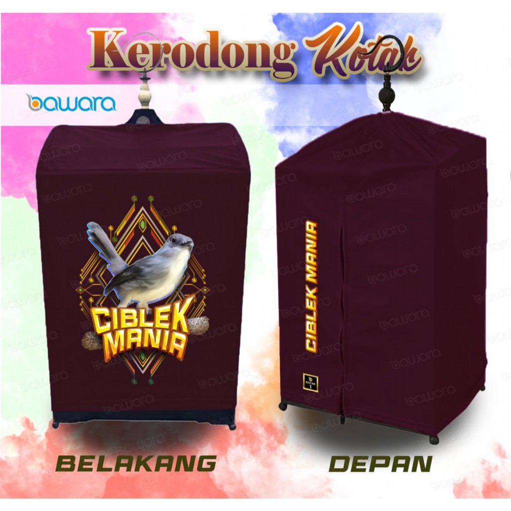 Kerodong Sangkar Kotak Burung Ciblek Bahan Kaos Single Knit