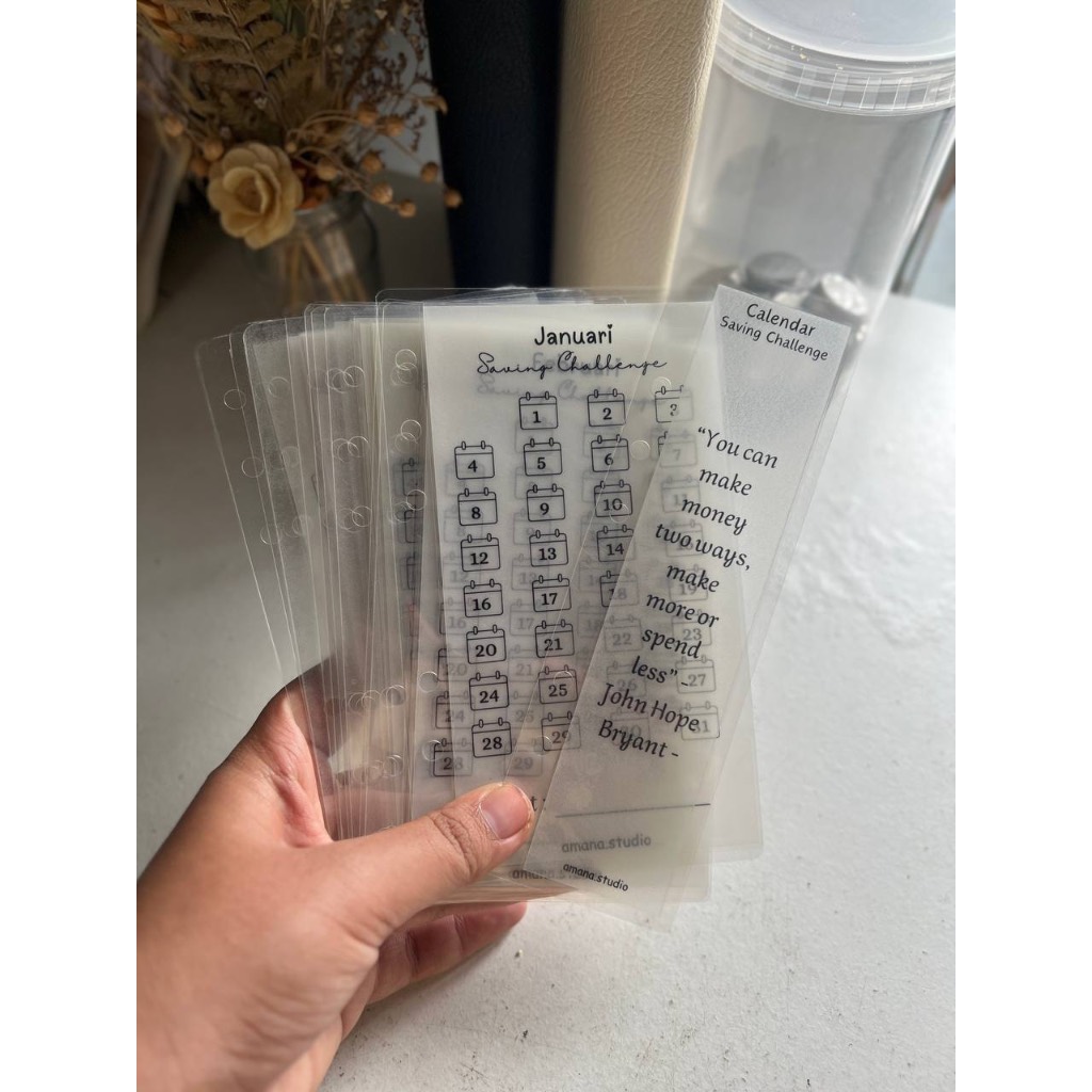 

Saving Challenge Kalender Amplop Vellum Minimalis Transparan