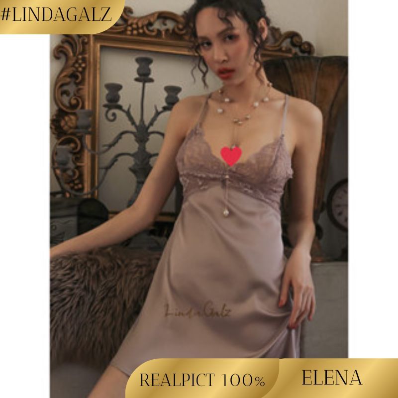LindaGalz ELENA Pakaian Tidur Wanita Dewasa Kimono Set lingerie Sexy Jumbo Satin Silk 780 2200