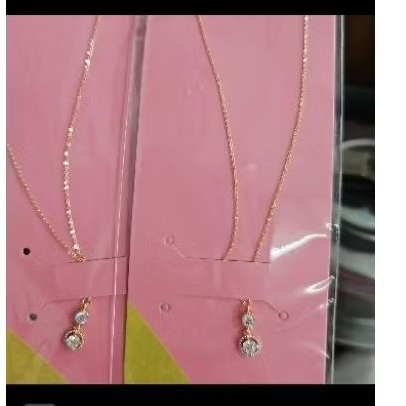 Kalung hwt koye listring permata putih pipa emas asli 375 remaja korea