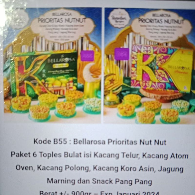 

PROMO PAKET LEBARAN KUE BELLAROSA PRIORITAS NUT NUT ISI 6 TOPLES 5 SNACK KACANG MIX