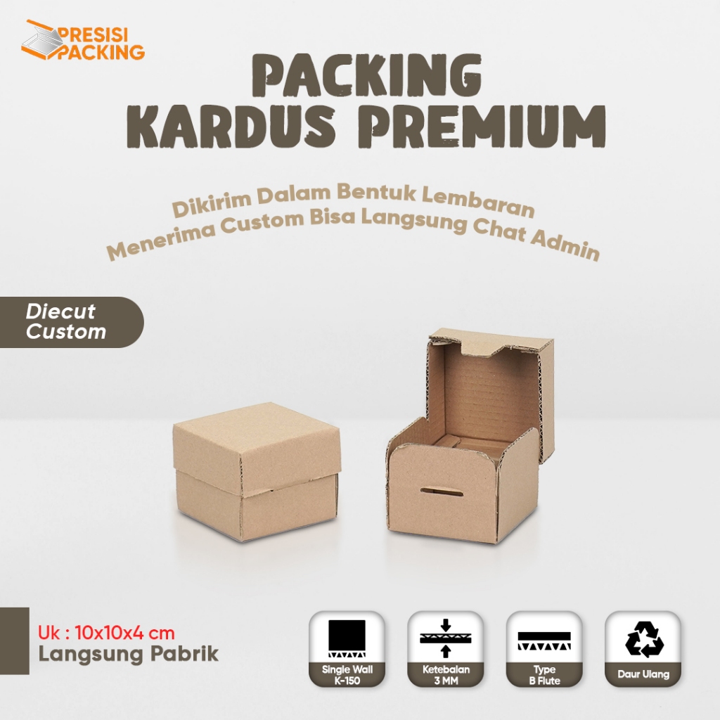 

Box 10x10x5 Model Diecut Lensa Kardus / Box / Karton / Polos / Kemasan / Packing / Kotak