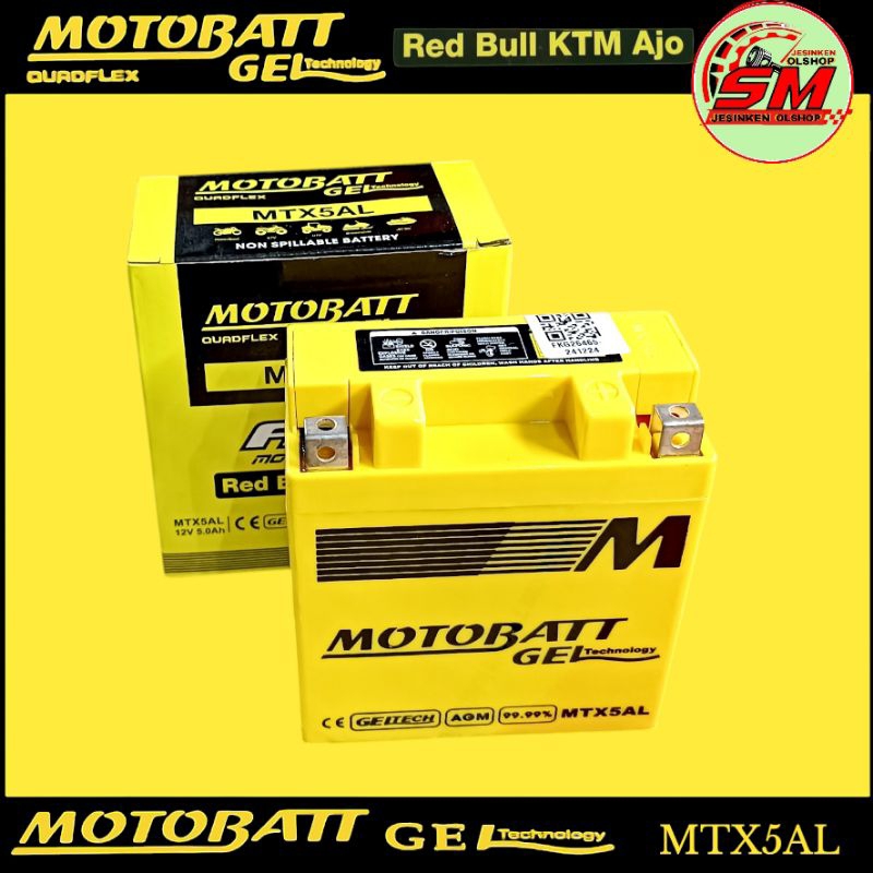 Aki Kering Original Motobatt MTX5AL Jupiter Old Mio Sporty