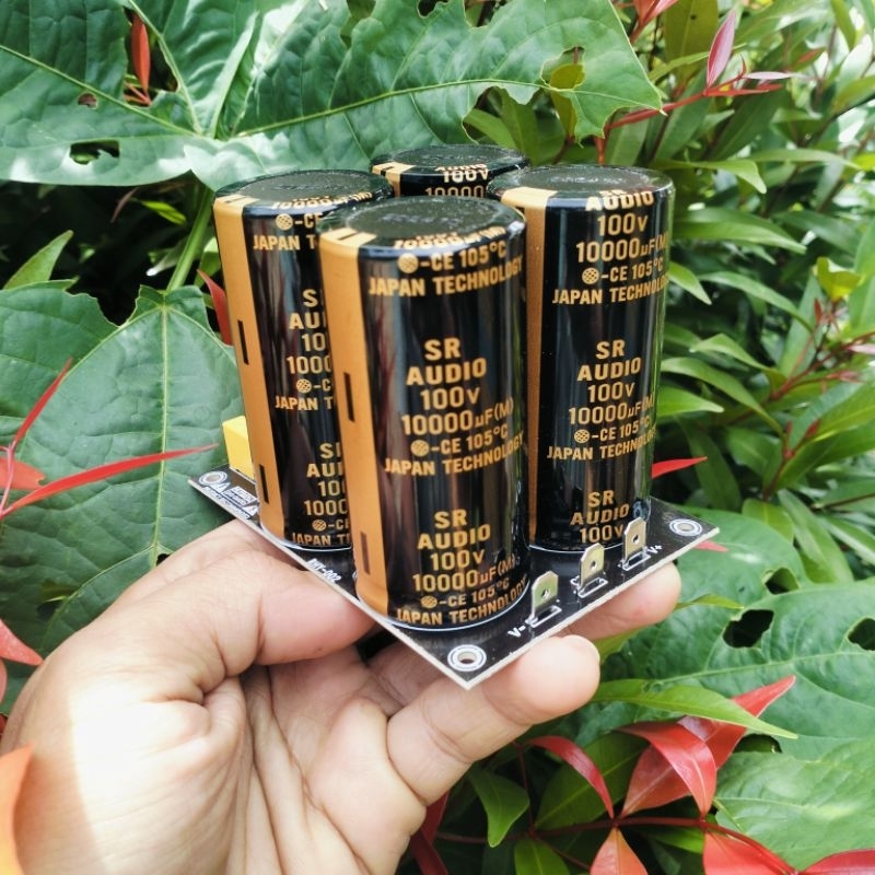 kit psu elko 100 volt 10000 mikro 4 biji SR Audio cocok untuk sound miniatur siap pakai