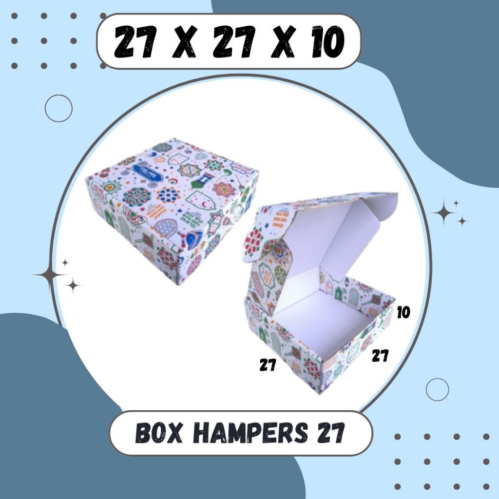 

Kardus Hamper 27x27x10 LS Box Ied Mubarok Dus Idul Fitri Lebaran Packing Kotak Kemasan Karton Pizza Souvenir