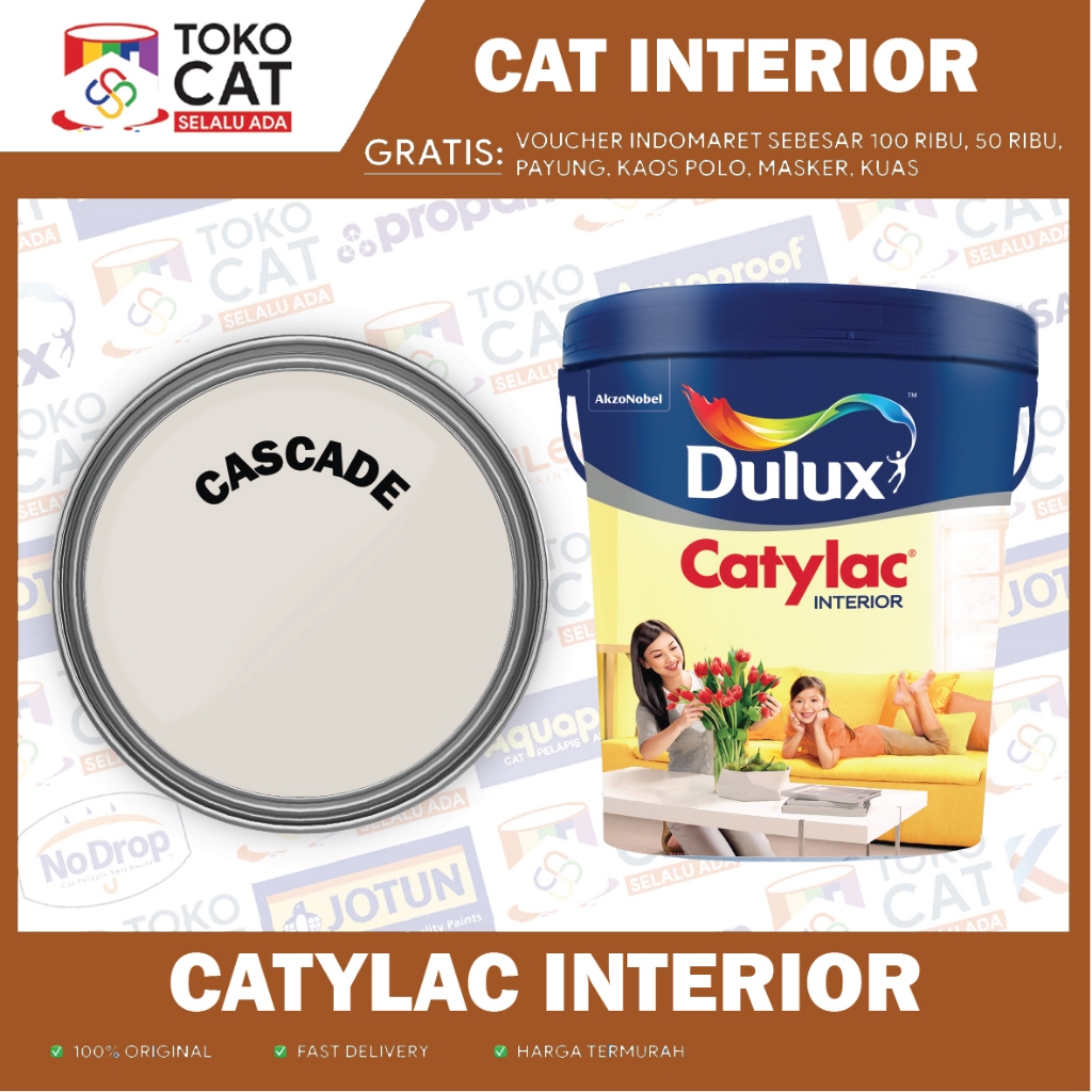 Cat Tembok Interior | Dulux Catylac Tinting ( CASCADE ) 5Kg | Kemasan Galon