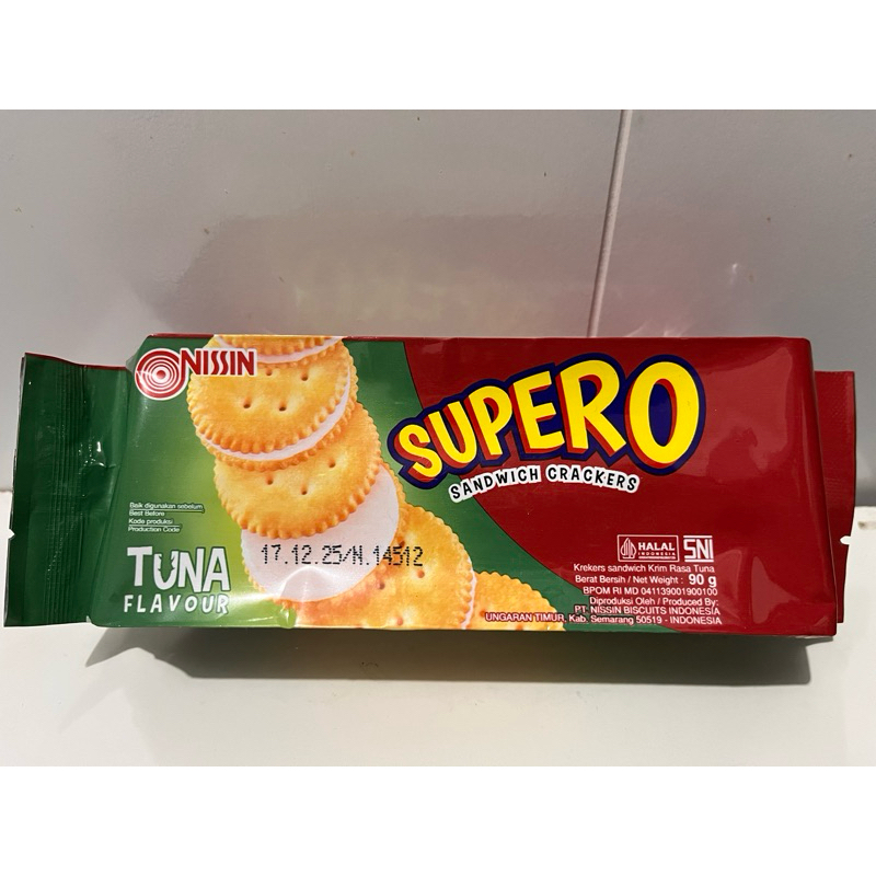 

Nissin Supero Sandwich Crackers Tuna Flavour Exp Des 2025