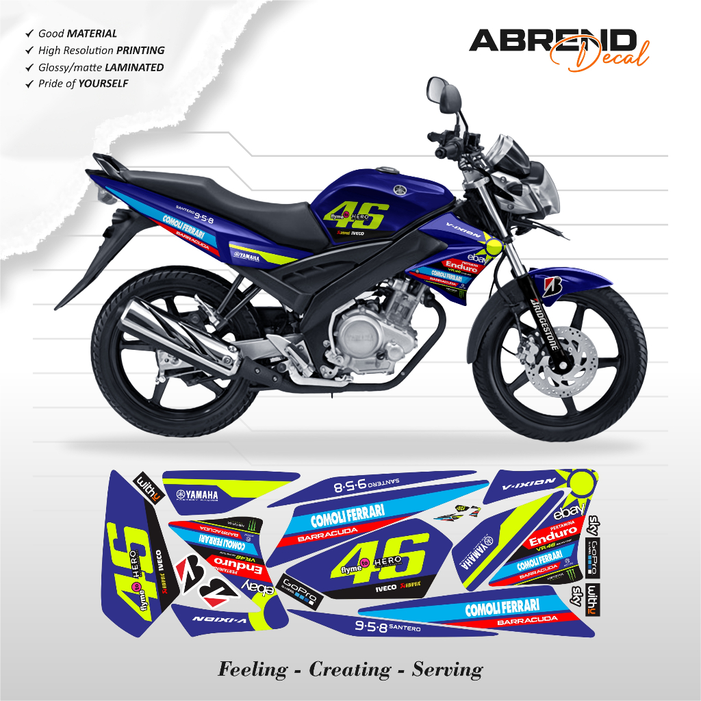 STRIPING VIXION OLD LIVERY PERTAMINA ENDURO RETRO 46 GP / STIKER VIXION LAMA DESIGN CUSTOM AXEDECAL