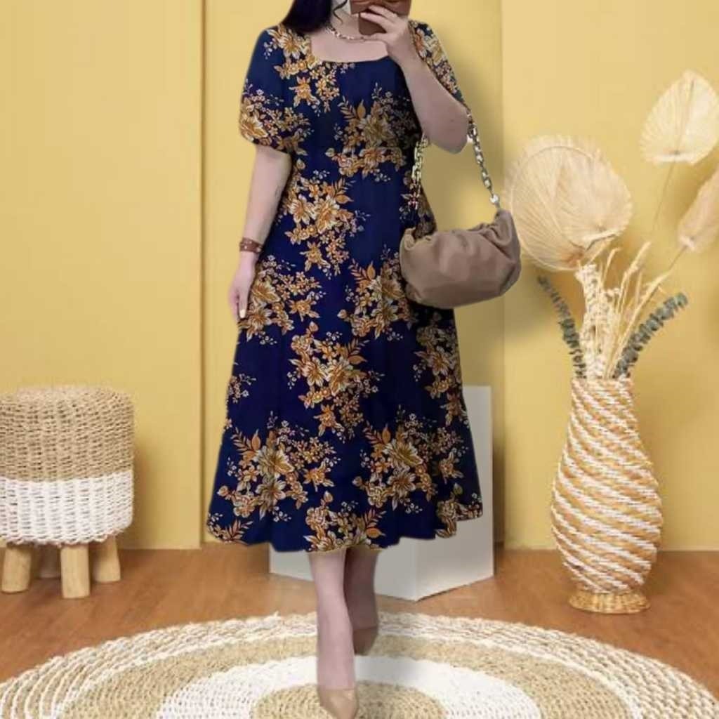 Daster Motif Bunga-Bunga Cantik Jumbo Lengan Pendek Daster Kekinian Daster Terbaru Daster Murah