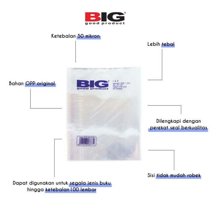 

Sampul Plastik BIG Lem OPP Ukuran Folio