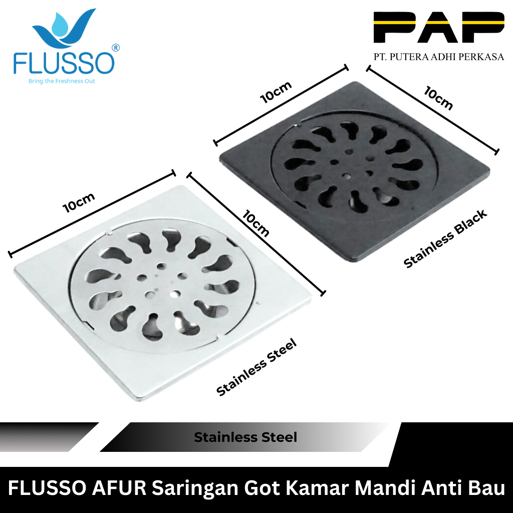 FLUSSO Afur/Saringan lantai kamar mandi/Saringan Got Kamar Mandi Anti Bau | 2850