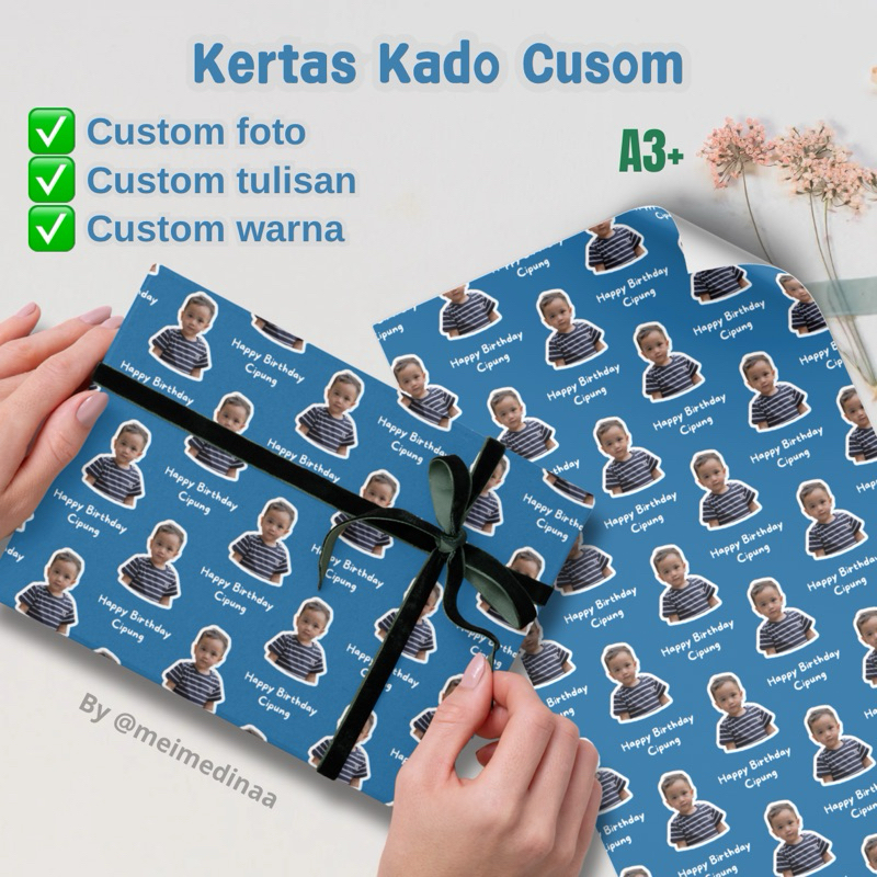

Kertas Kado Custom Foto Dan Tulisan Kertas Kado Tinta Waterproof Kertas Kado Viral