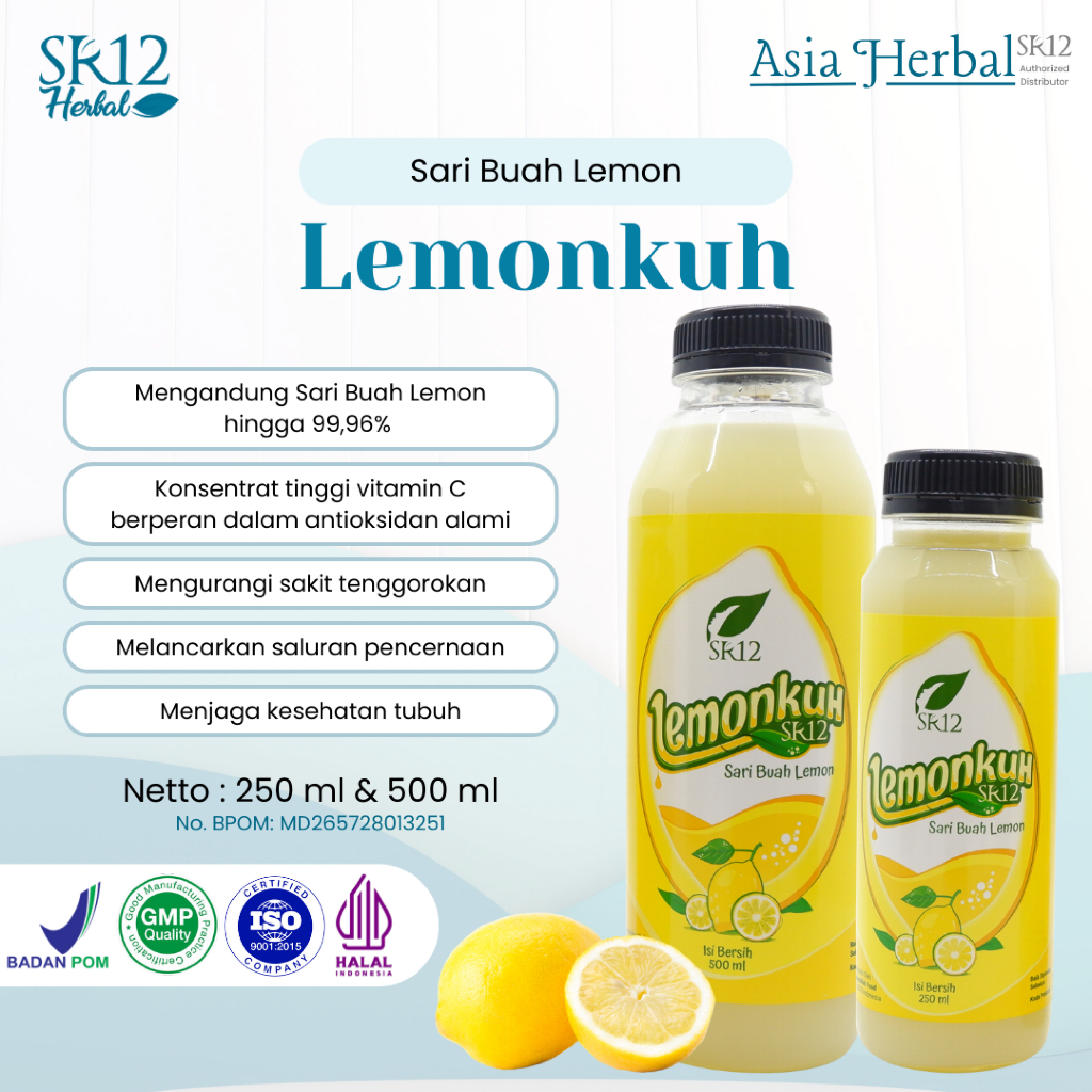 

LEMONKUH SR12 Sari Buah Lemon Alami | Minuman Lemon untuk Diet Tinggi Vitamin C | Minuman Kesehatan