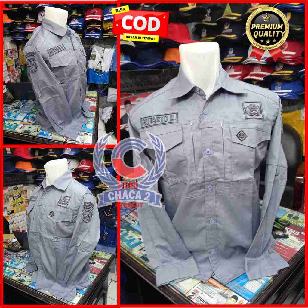 request kemeja bordir timbul seragam korpri bordir timbul kemeja tangan panjang bordir timbul