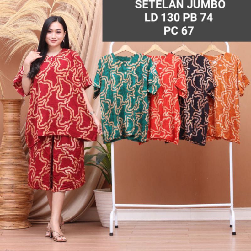 PIYAMA JUMBO CELANA PENDEK WANITA LD 130 120 SET BAJU TIDUR CEWEK DEWASA SETELAN KATUN KARAKTER