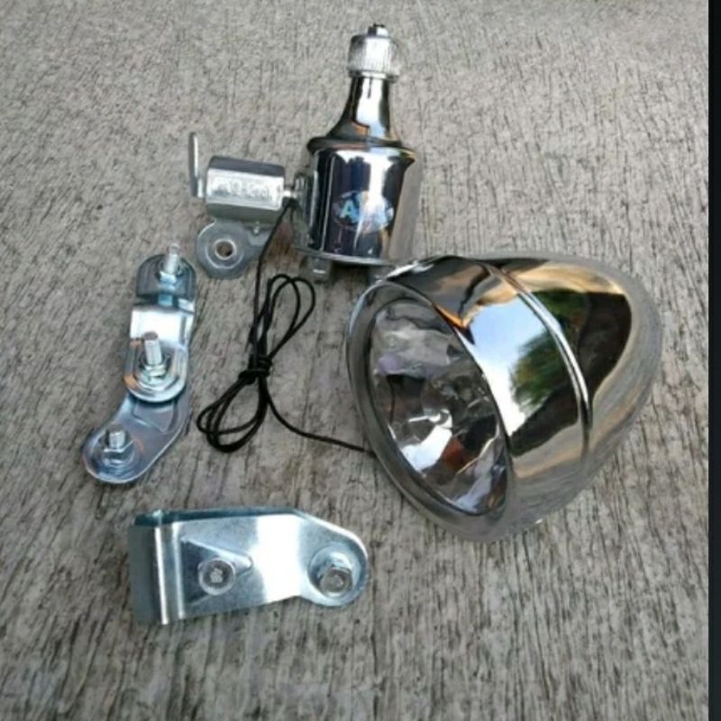 Lampu dinamo sepeda onthel ontel tua lampu set Elephant klasik jadul retro