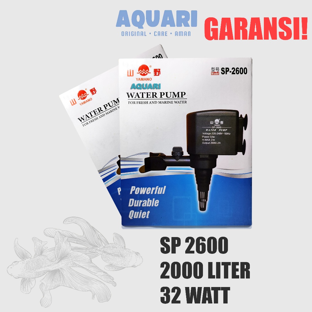 Mesin Pompa Aquarium Yamano SP 2600 Original - Water Pump Aquarium - Pompa Air Aquarium 2000 L/J