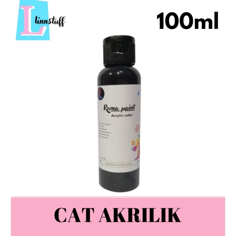

Cat akrilik lukis warna hitam 100ml dapat diaplikasikan dikain, baju, topi dll acrylic paint cat lukis