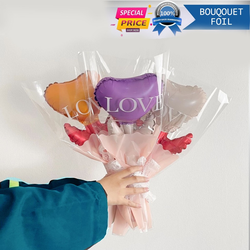 Bouquet Balon Foil Bentuk Love  Bunga Buket Balon Cinta Kado valentine