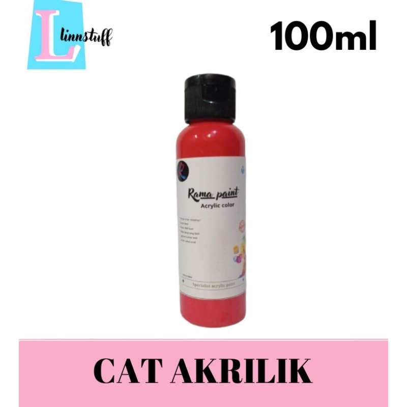 

Cat akrilik lukis warna merah primer 100ml dapat diaplikasikan dikain, baju, topi dll acrylic paint cat lukis