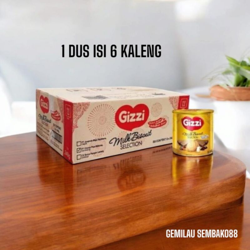 

1 DUS ( 6 KALENG ) GIZZI WAFER MILK 240 GRAM / BISKUIT / KUE LEBARAN