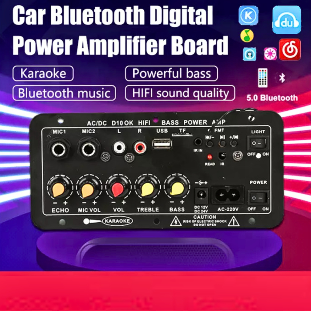 MALL TaffSTUDIO Papan Amplifier Bluetooth 12 Volt mobil Audio Karaoke FM Subwoofer DIY 400W D10OK