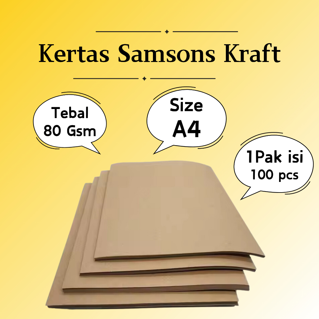 

100 Lembar - Kertas Samson A4 F4 A5 A6 21 x 30cm isi 100 lbr 80 gsm