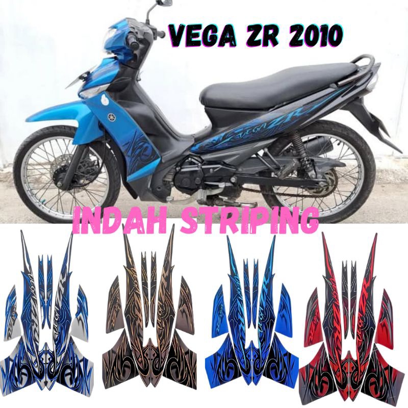 Stiker Lis Striping Motor Vega ZR Tahun 2010 1 Set Full Body ( sudah di gunting)