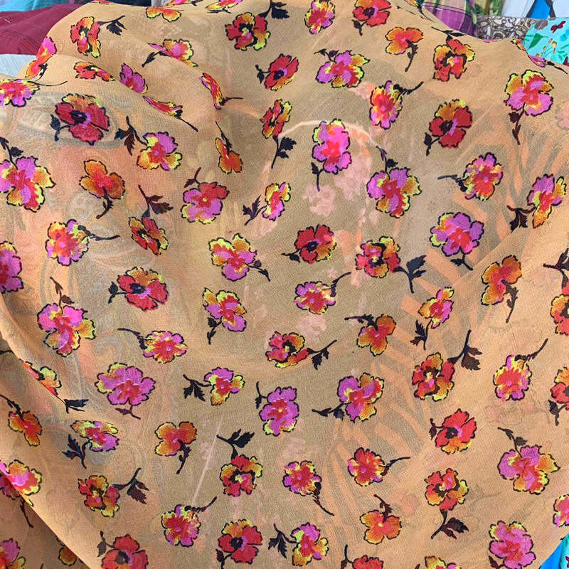 kain sifon - kain sifon motif - kain sifon motif bunga